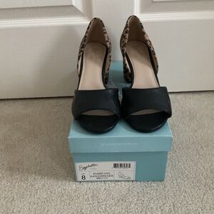 Shabby Chic Black/Leopard Suede heels